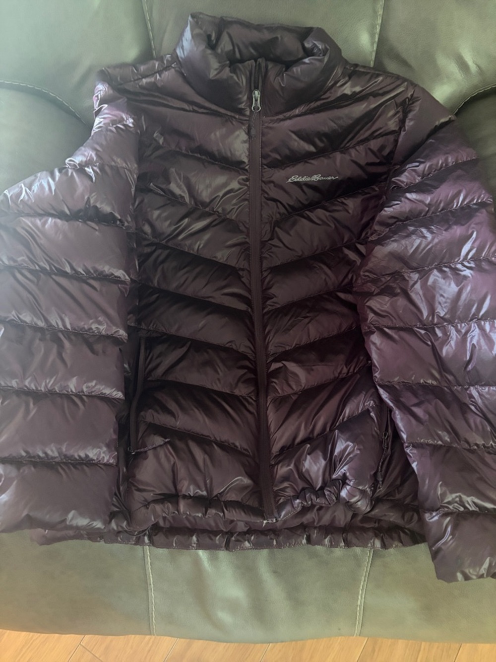 Eddie Bauer Plum Lightweight Packable Puffer Jacket